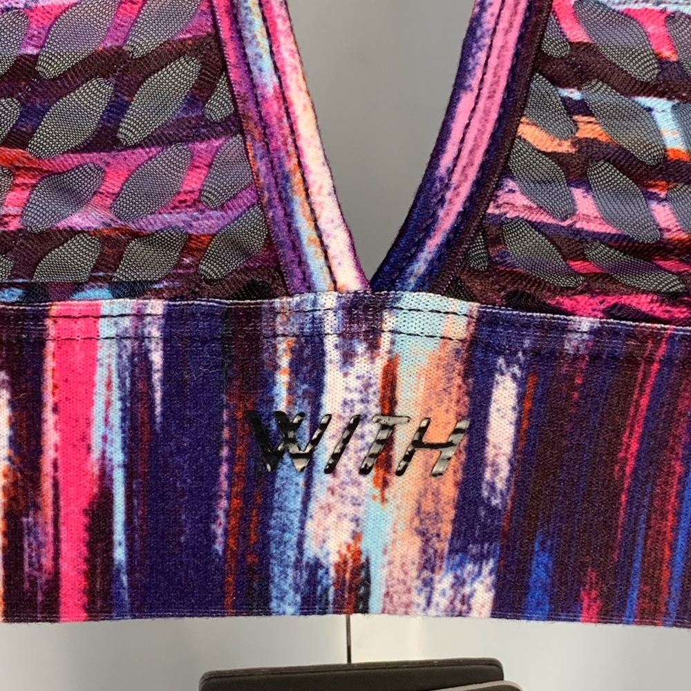 Peloton X WITH Melody Printed High Neck Sports Bra Sz S - Picture 11 of 14